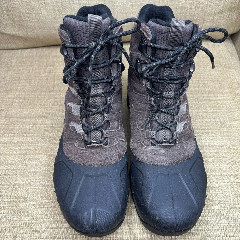Merrell Men Moab Polar Boot 11.5 Waterproof Brown Suede Hiking Insulated Icegrip
